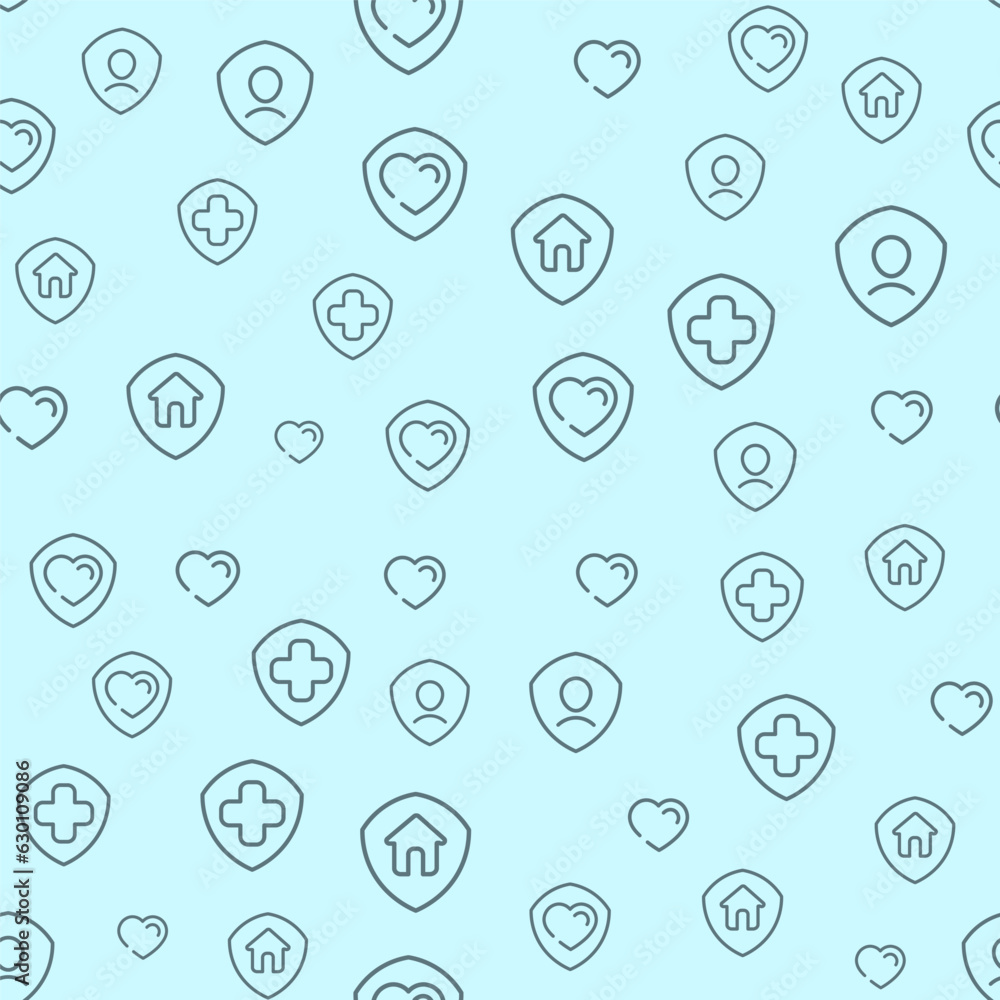 Seamless medical pattern. On the topic of insurance medicine. Vector illustration Seamless medical pattern. On the topic of insurance medicine. Vector illustration