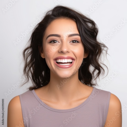 Beautiful wide smile of healthy woman, white teeth close up, dentist tooth whitening. 