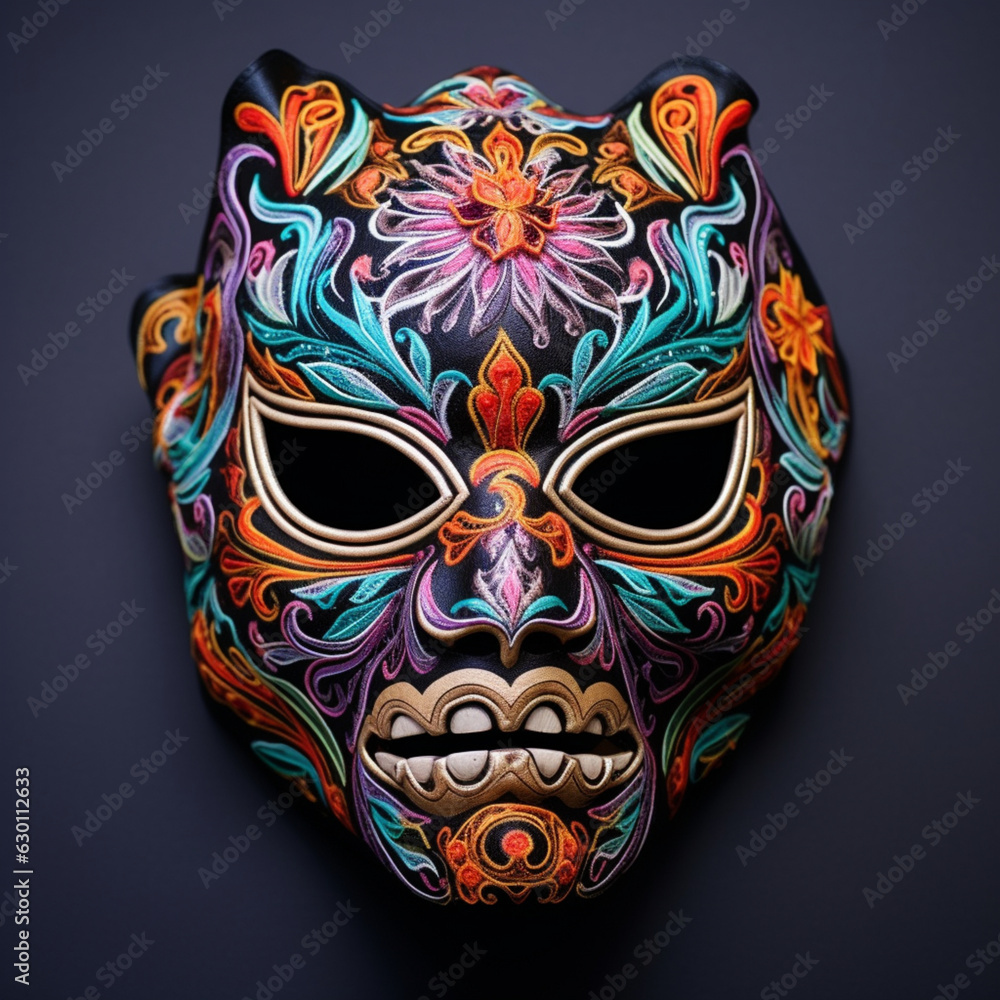 mask with Mexican embroidery