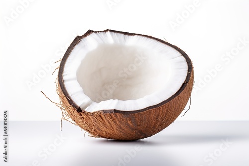 half coconut on white background