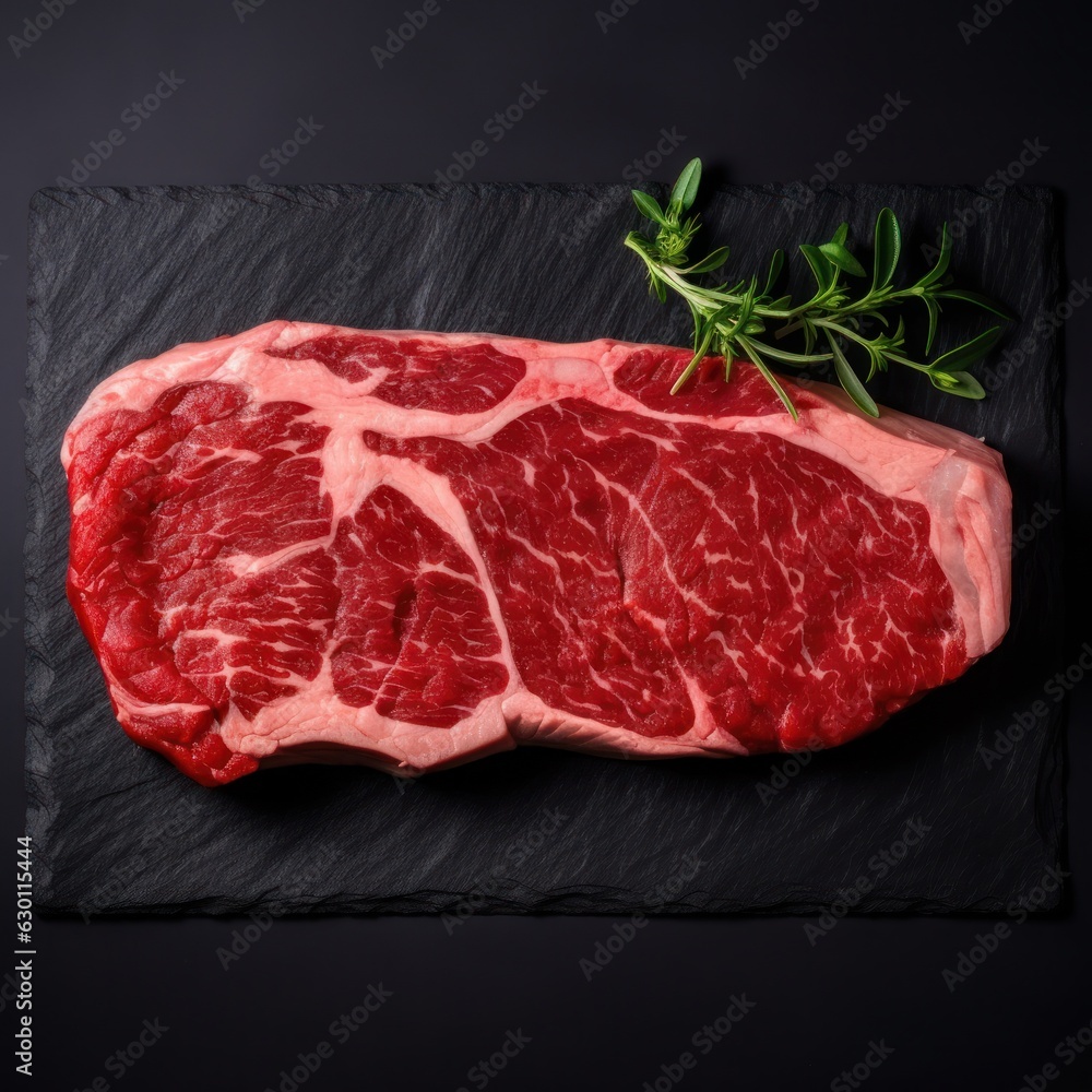 Fresh raw beef steaks. 