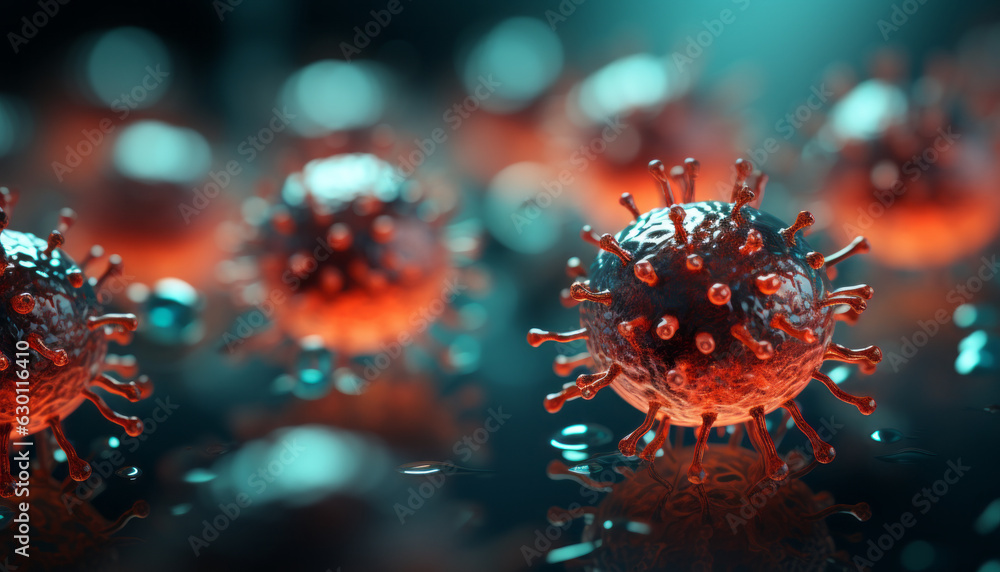 High quality stock photography a virus,depth, copy space, generative ai High quality stock photography a virus,depth, copy space, generative ai