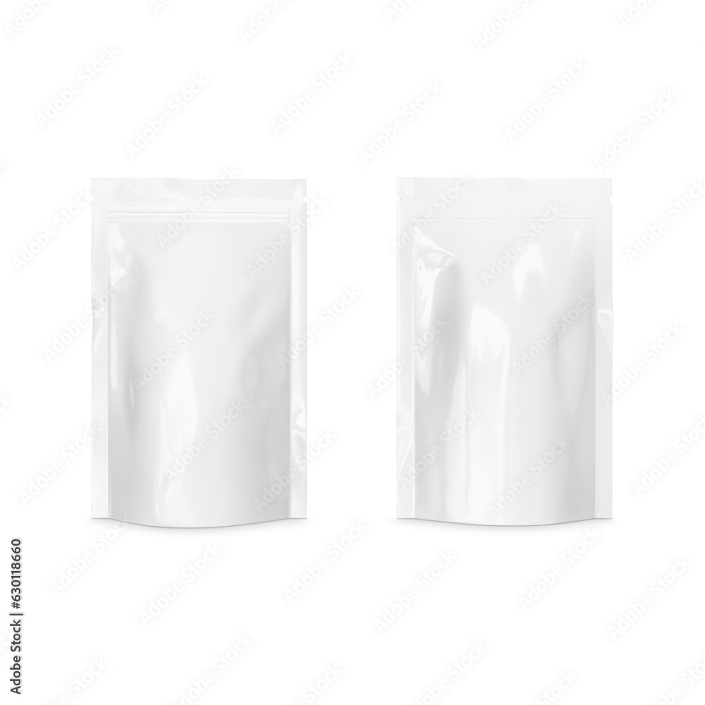 Glossy Pouch Up Blank White Template isolated in a White Background Glossy Pouch Up Blank White Template isolated in a White Background