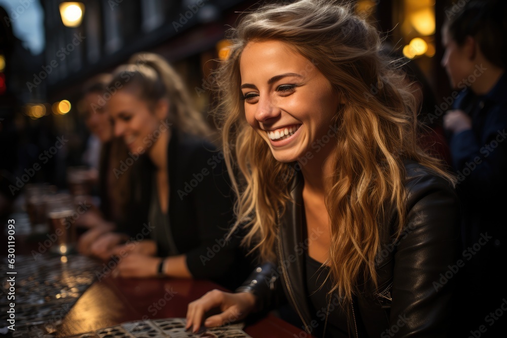 Group of girls having great fun on a night out - people photography Group of girls having great fun on a night out - people photography