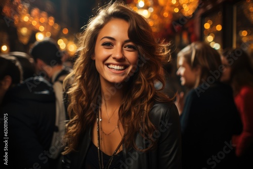 Group of girls having great fun on a night out - people photography