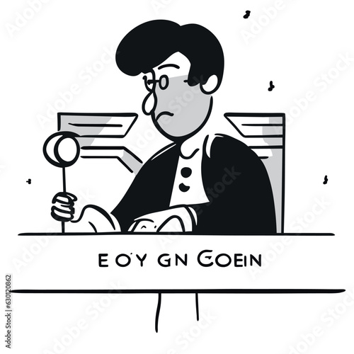 intellectual property law office named Eyal Gonen, vector illustration doodle line art