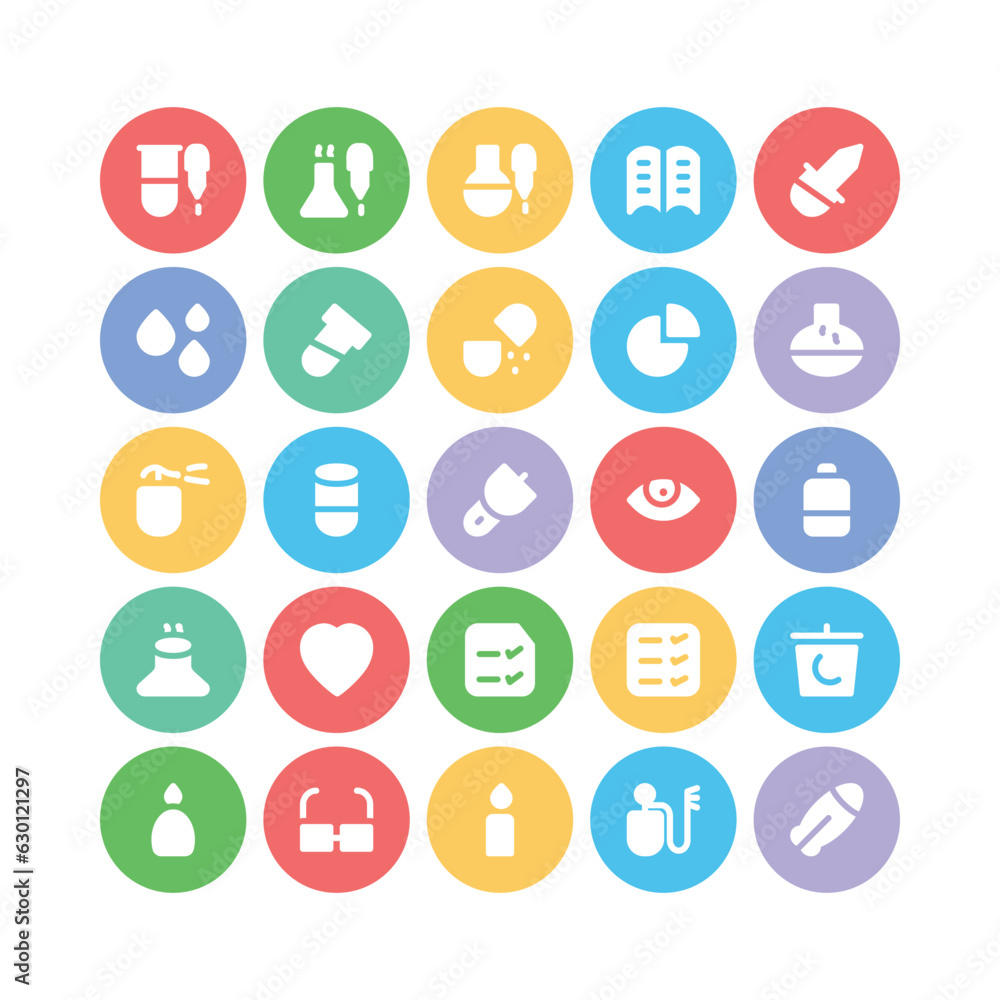 Laboratory equipment, flat icon of Science Laboratory equipment, flat icon of Science