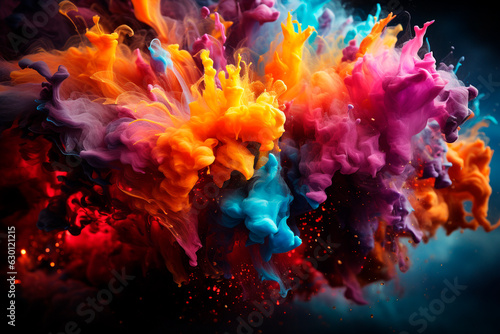 abstract background with colorful smoke,Generative AI © ARAMYAN