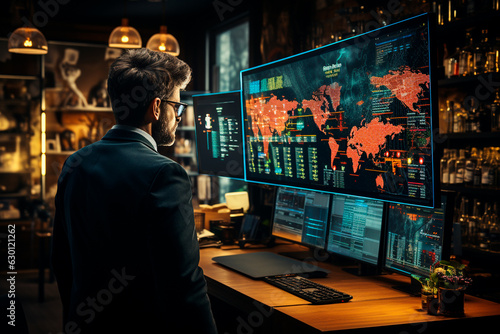 businessman working at computer