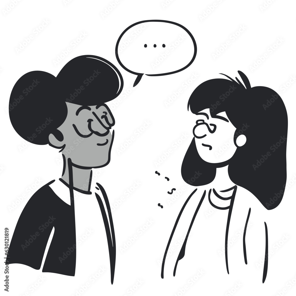 illustration in the style of Notionso showing three diverse people talking and looking happy with a, vector illustration doodle line art illustration in the style of Notionso showing three diverse people talking and looking happy with a, vector illustration doodle line art