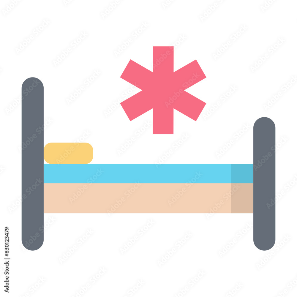 Obraz premium Hospital bed Flat Icon