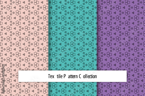 Hand-Drawn Geometric Simple Seamless Pattern Set collection of elegant patterns with clean lines and effortless continuity