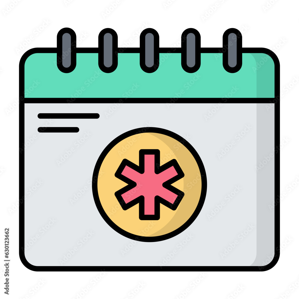 Obraz premium Checkup Date Line Color Icon