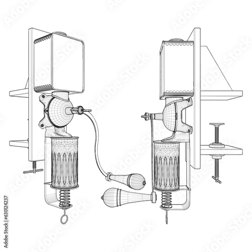Antique Retro Coffee Grinder Vector. Isolated On White Background. A Vector Illustration Of A Vintage Coffee Grinder.