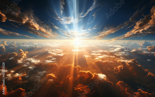sacred light.Rays of divine light pour down, shimmering with a holy and stunning magnificence, as if the gods are manifesting   Generative AI
