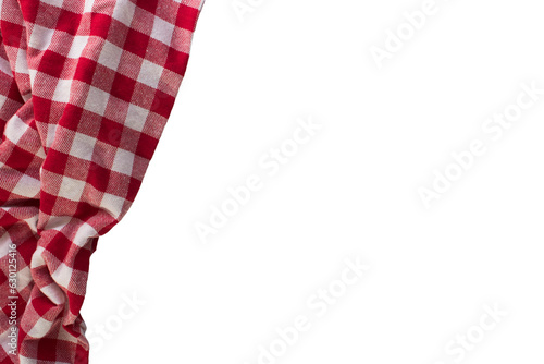 Part of checkered napkin, untucked with transparencies, PNG format