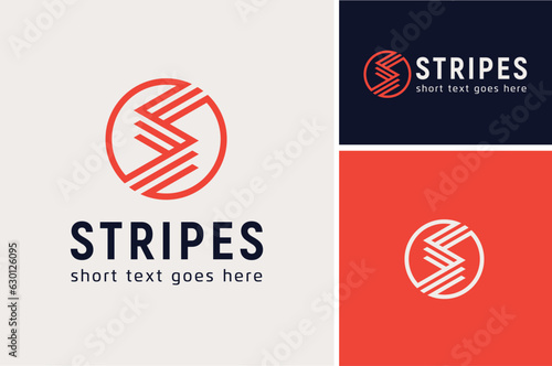 Initial Letter S Street Stripes with simple modern line style logo design
