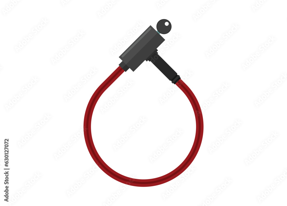 Bicycle wired padlock. Simple flat illustration. Bicycle wired padlock. Simple flat illustration.