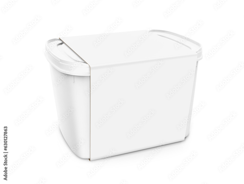 Blank Ice Cream White Container mockup Isolated on a white background Blank Ice Cream White Container mockup Isolated on a white background