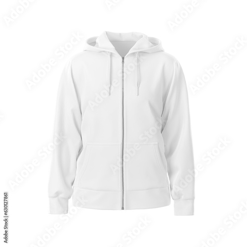 Blank Front View Hoodie White mockup natural shape invisible mannequin isolated on a white background