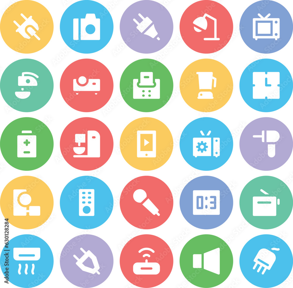 Set of Appliances Flat Round Icons
Set of Appliances Flat Round Icons