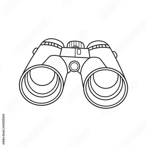 Hand drawn Kids drawing Cartoon Vector illustration binocular Isolated on White Background