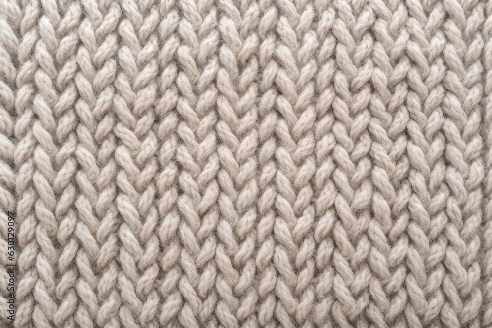 Knitted wool texture background, cozy and warm fabric patterned surface, soft and fuzzy beige and gray backdrop - obrazy, fototapety, plakaty 