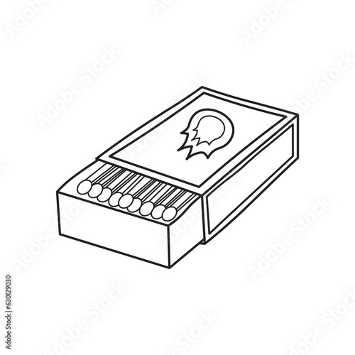 Hand drawn Kids drawing Cartoon Vector illustration matches icon Isolated on White Background