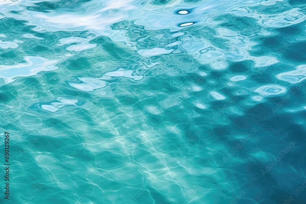 Fototapeta premium Rippling water texture background, gentle water waves and reflections, tranquil blue and green surface, soothing and calming
