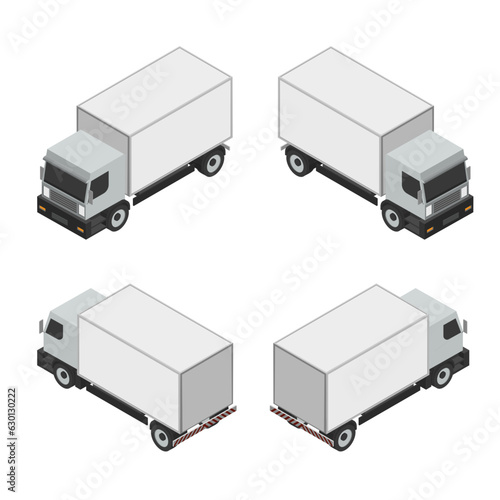 Isometric vector box truck 