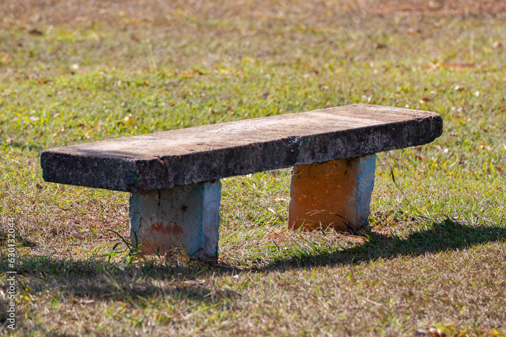 Fototapeta premium Rustic bench models for outdoor area and garden