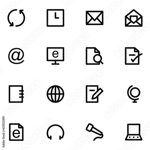 Set of Devices and Equipment Line Icons
