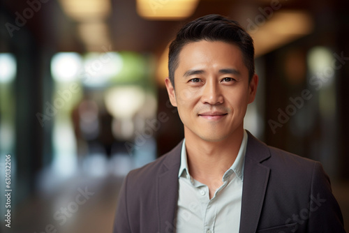 A 40 - year - old Chinese man, smiling, wearing modern - style clothing, with high - definition facial details, looking sunny and handsome, giving a youthful vibe. created with AI