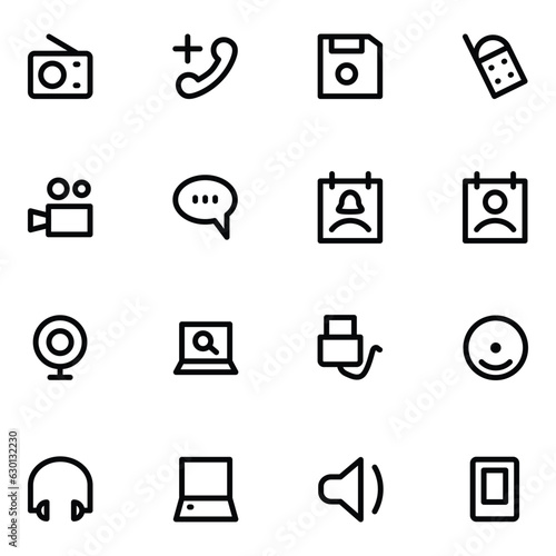 Set of Communication Platform Line Icons

