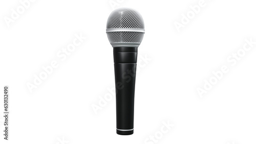 Classic wireless microphone isolated on transparent and white background. Music concept. 3D render