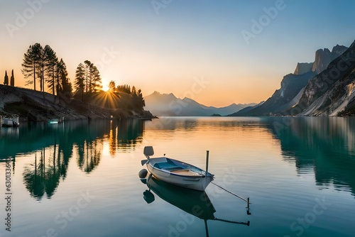 sunset on the lakegenerated by AI technology  © zaroosh