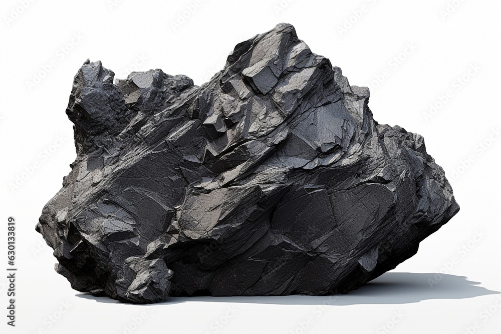 black stone isolated on white background.