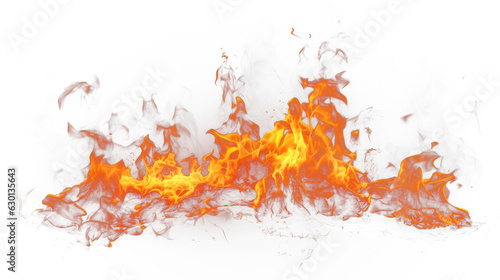 Flame Fire isolated on transparent background fiery 