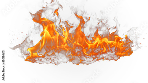 Flame Fire isolated on transparent background fiery 