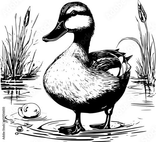 duck on the water