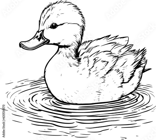 duck on a white