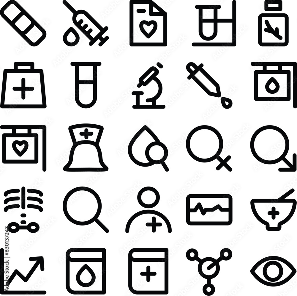 Pack of Medical Instruments Bold Line Icons
Pack of Medical Instruments Bold Line Icons