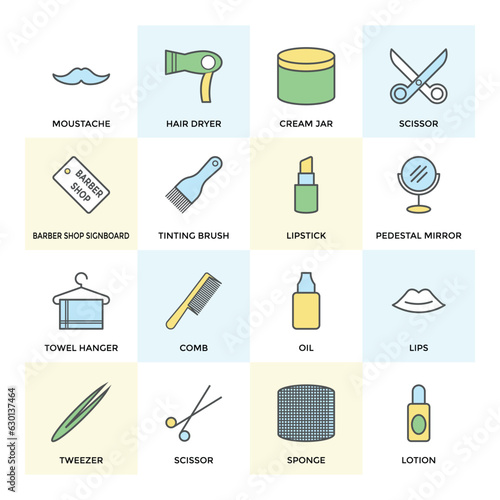 Pack of Salon Equipment Bold Icons 


