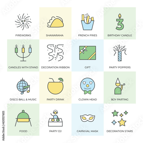 Collection of Party Bold Icons
