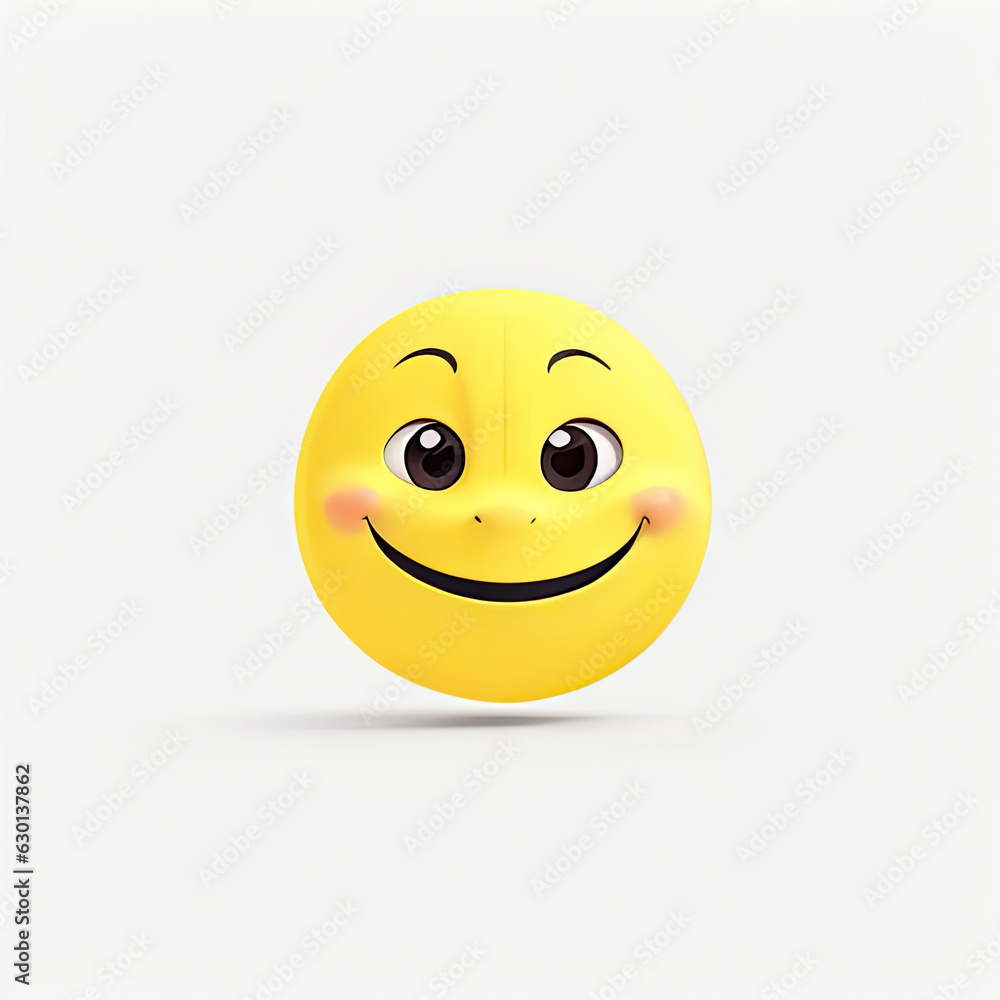 Fototapeta premium Smile icon 3d realistic style and white background. Generative AI