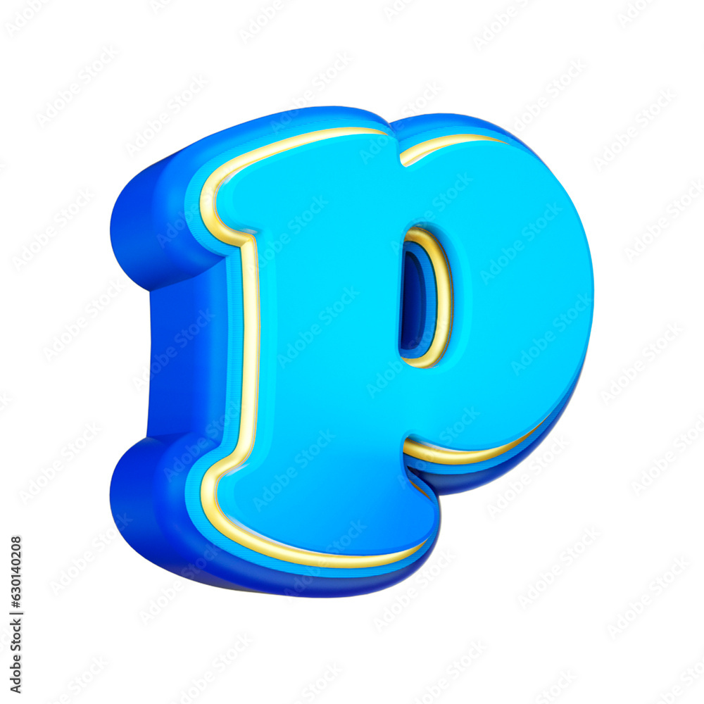3d render letter font blue 3d render letter font blue