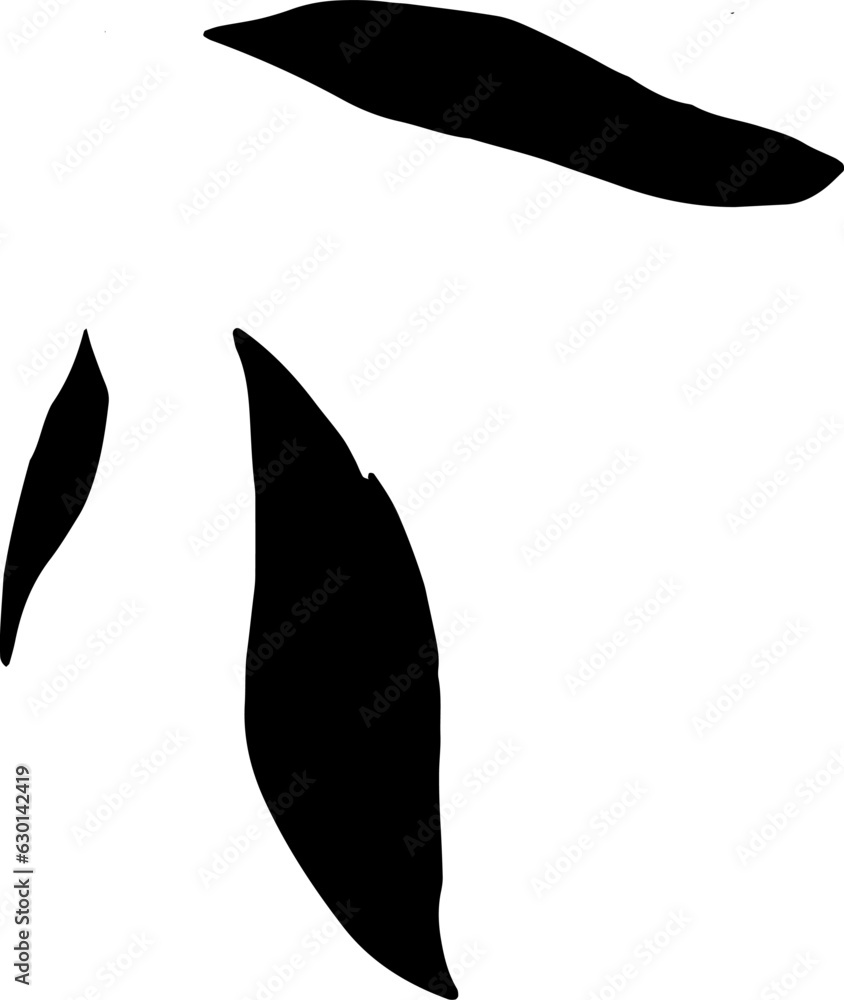 Abstract leaves ink wash line art foliage. Abstract leaves ink wash line art foliage.