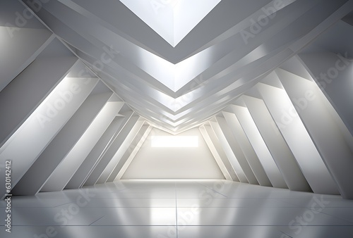 3d rendering of white interior with white walls and white floor © Gorilla Studio