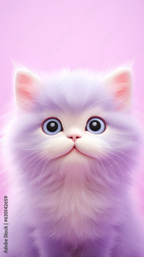 cartoon style illustration of a cat - cute cat - Created with Generative AI technology.