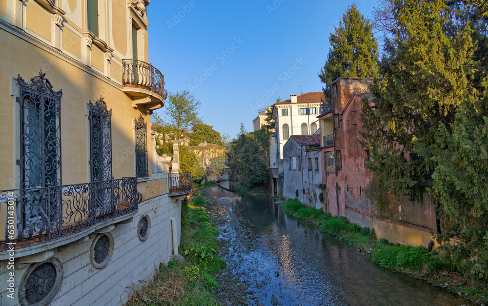 Charming Medieval Canal Scene in Padua Italy